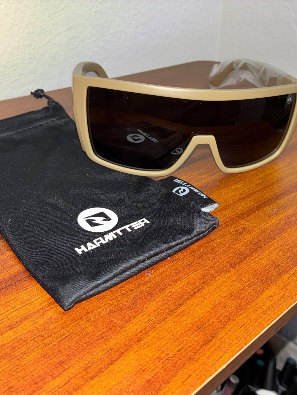 Gold VR/AR Protective Goggles with Dark Lenses